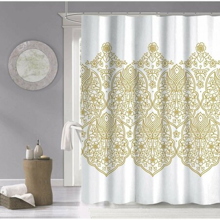 GFANCY FIXTURES 72 x 70 x 1 in. Gold Decorative Medallion Shower Curtain GF3657766